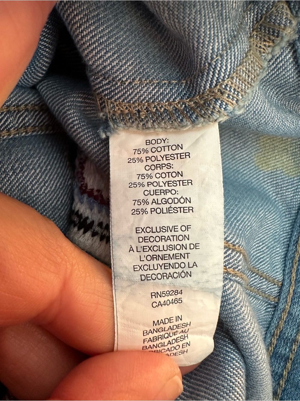 The Children’s Place Embroidered Butterfly Denim Jacket Girls L 10/12 - Picture 6 of 6